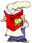 Koch mit Kochbuch